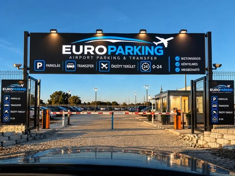 Az Euro Parking reptéri parkoló bejárata